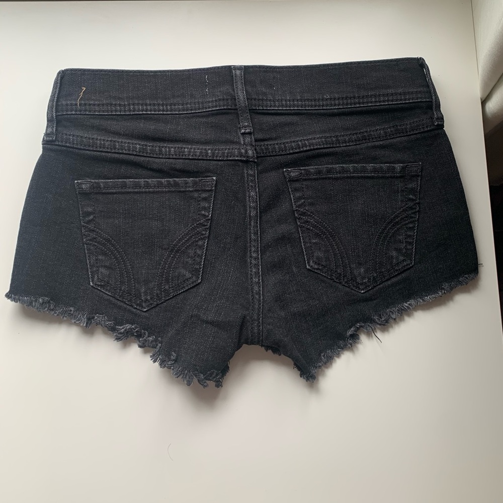 Hollister Black Denim Cutoff Jean Shorts